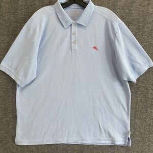 Tommy‎ Bahama Polo Shirt Mens XL Blue Island Zone Supima Golf Short Sleeve Beach